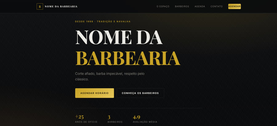 Site criado para uma barbearia