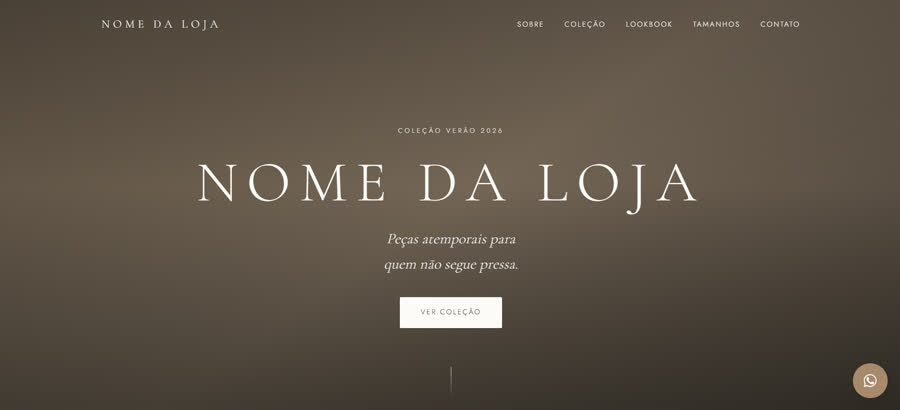 Site criado para uma loja de roupas